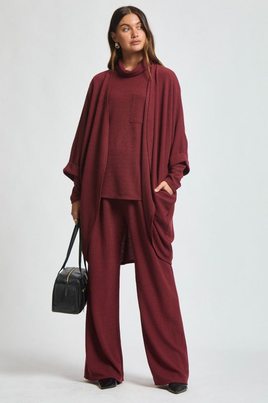 Dear Scarlett Getaway 3 pc Outfit Set Burgundy