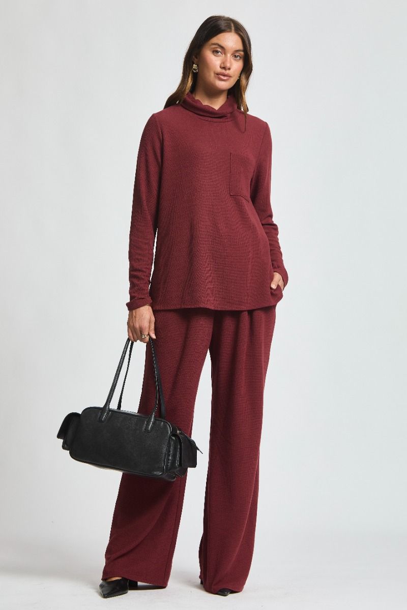 Dear Scarlett Getaway 3 pc Outfit Set Burgundy