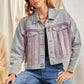 Savannah Denim Jacket with Pink Fringe