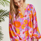 Ella Button Blouse in Retro Floral