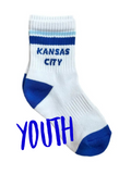 YOUTH Kansas City Stripe Socks White/Navy