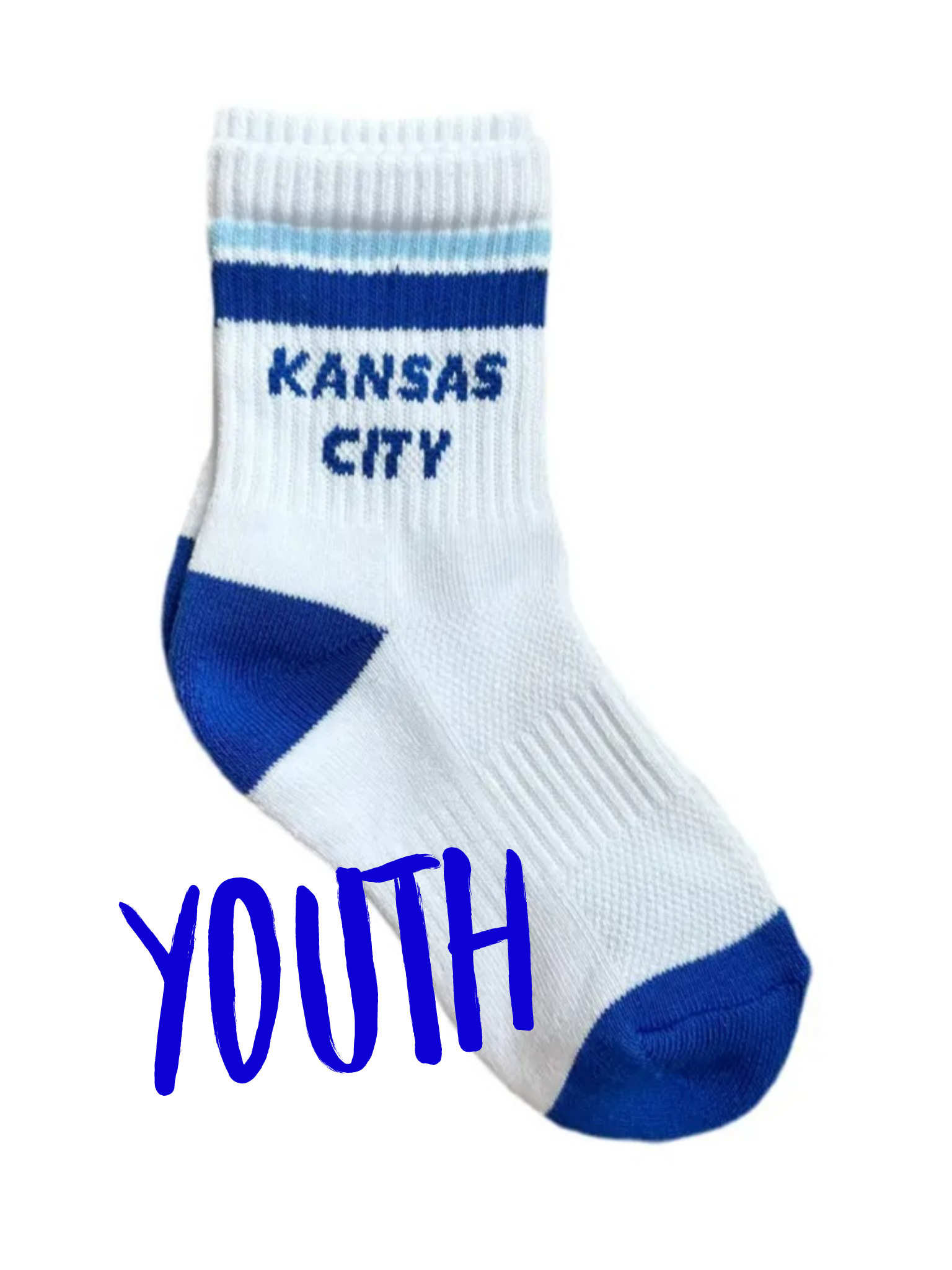 YOUTH Kansas City Stripe Socks White/Navy