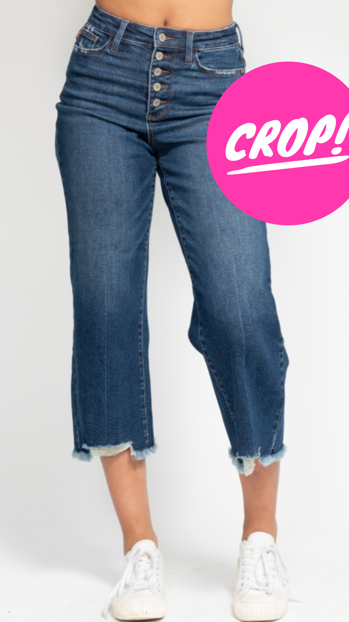 Judy Blue Button Fly Crop Jean