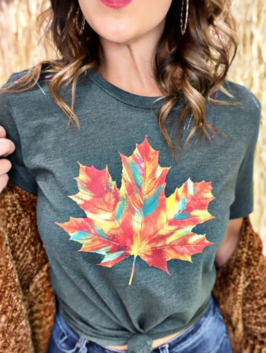 Painted Maple Leaf Tee